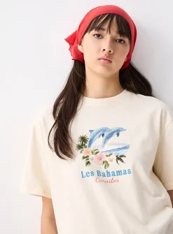 Printed washed T-shirt
