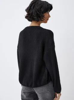 Puff-sleeve cardigan