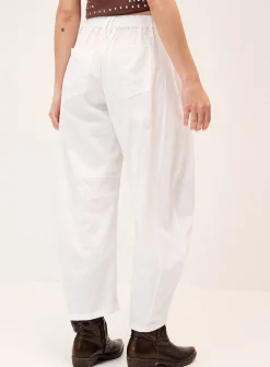 Pure cotton barrel-leg pant