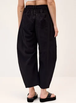 Pure cotton barrel-leg pant