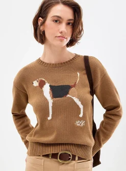 Pure cotton dog jacquard sweater
