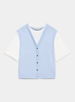 Pure cotton overlaid vest