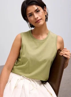 Pure organic cotton crew-neck tank