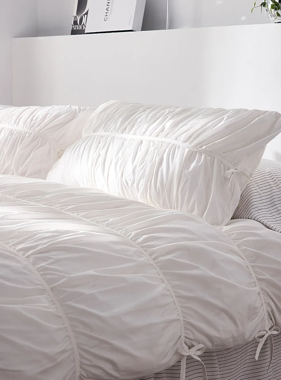 Pure organic cotton ruffled duvet cover set