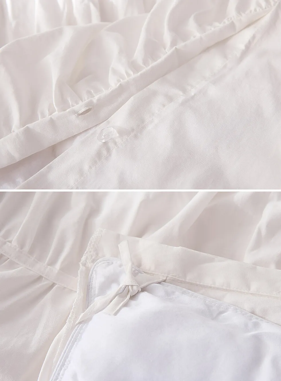Pure organic cotton ruffled duvet cover set