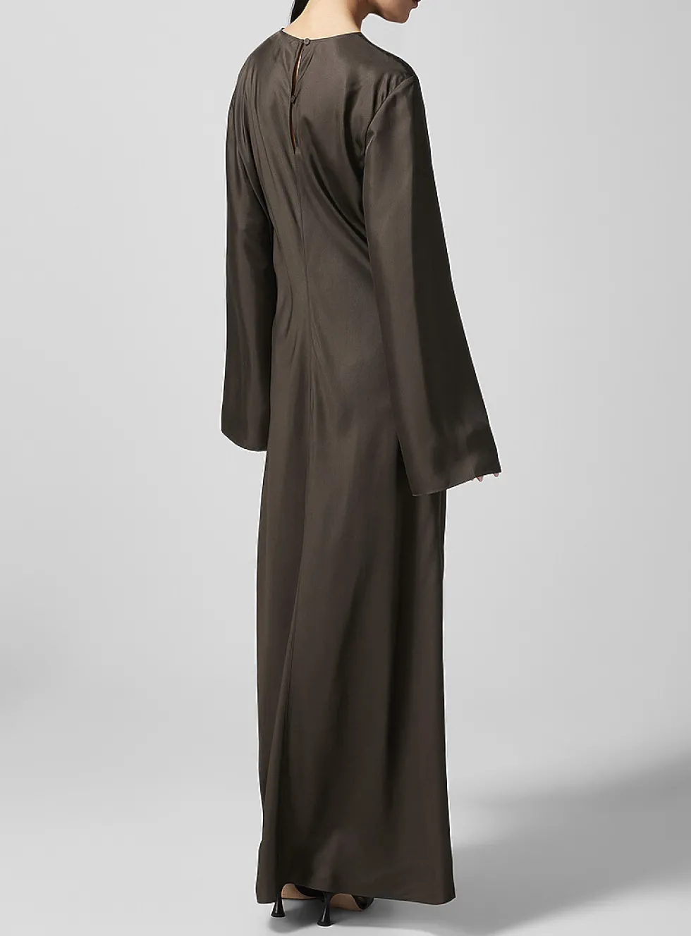 Pure silk loose-sleeve dress