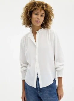 Pure silk ruffled blouse