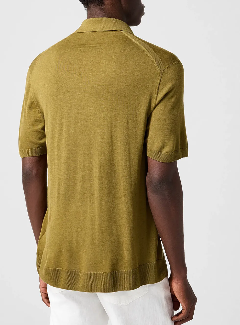 Pure wool knit polo shirt