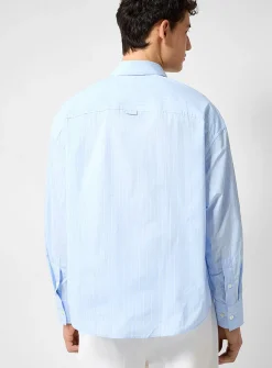 Pyjama-stripe poplin shirt