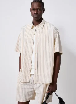 Pyjama-stripe poplin shirt