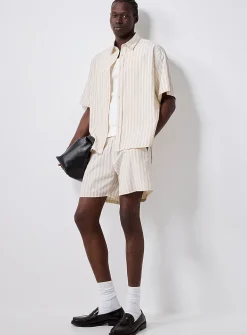 Pyjama-stripe poplin shirt