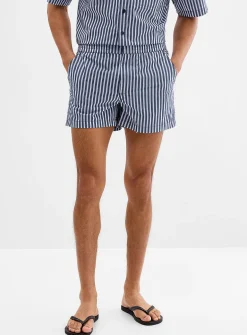 Pyjama-striped poplin short