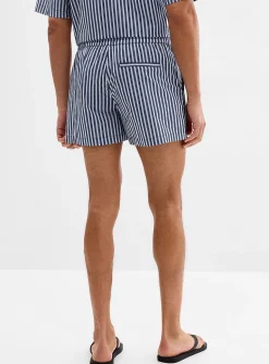 Pyjama-striped poplin short