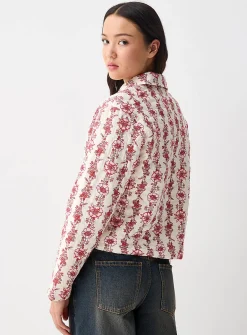 Quilted pink flowers jacket