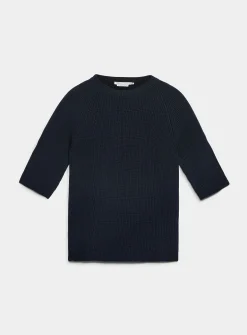 Raglan-sleeve tunic sweater