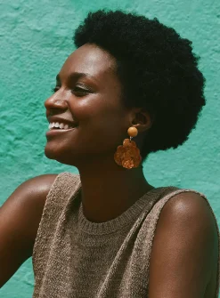 Raised flower statement earrings