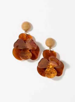Raised flower statement earrings