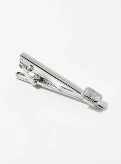 Rectangular crystal tie pin