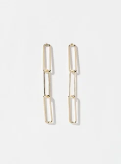 Rectangular link earrings