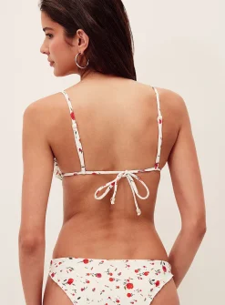 Red rose ruched triangle top