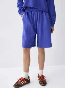 Relaxed French terry Bermuda short