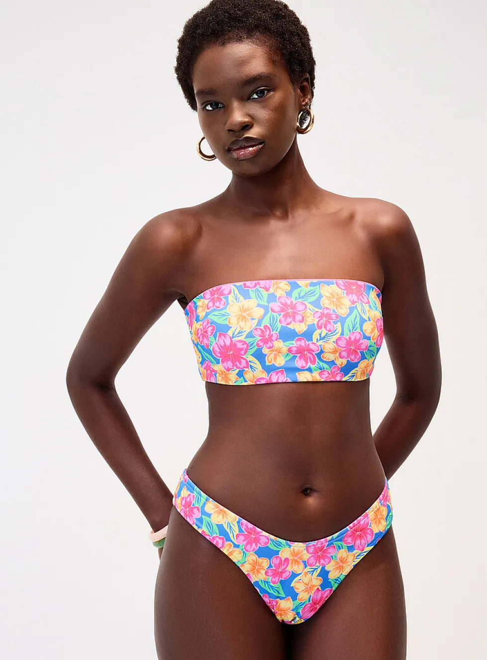 Retro flower bandeau top