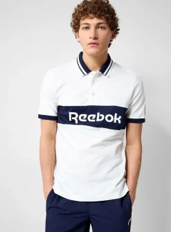 Retro logo band tennis polo
