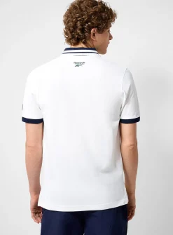 Retro logo band tennis polo