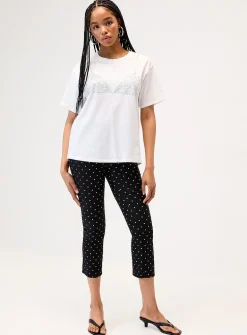 Rhinestones boxy-fit bathing suit T-shirt