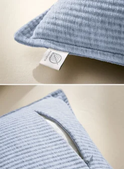 Ribbed chenille knit removable cover cushion