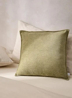 Ribbed chenille knit removable cover cushion