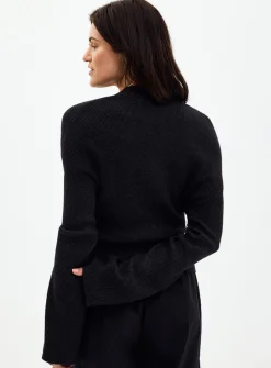 Ribbed crossover sweater