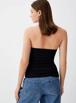 Ribbed double-layer tube top