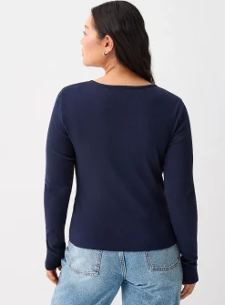 Ribbed fitted Henley T-shirt