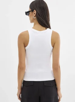 Ribbed organic cotton racerback cami