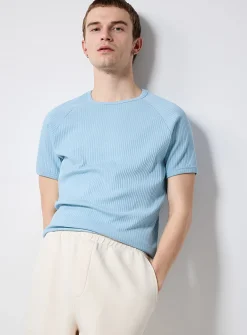 Ribbed raglan-sleeve T-shirt