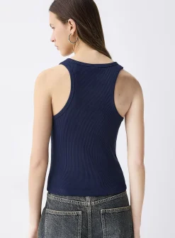 Ribbed scoop-neck cami