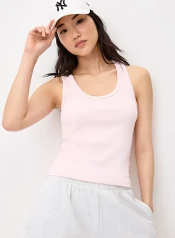 Ribbed scoop-neck cami