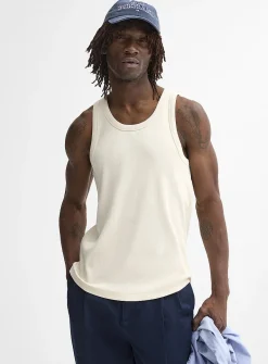 Ribbed stretch jersey tank