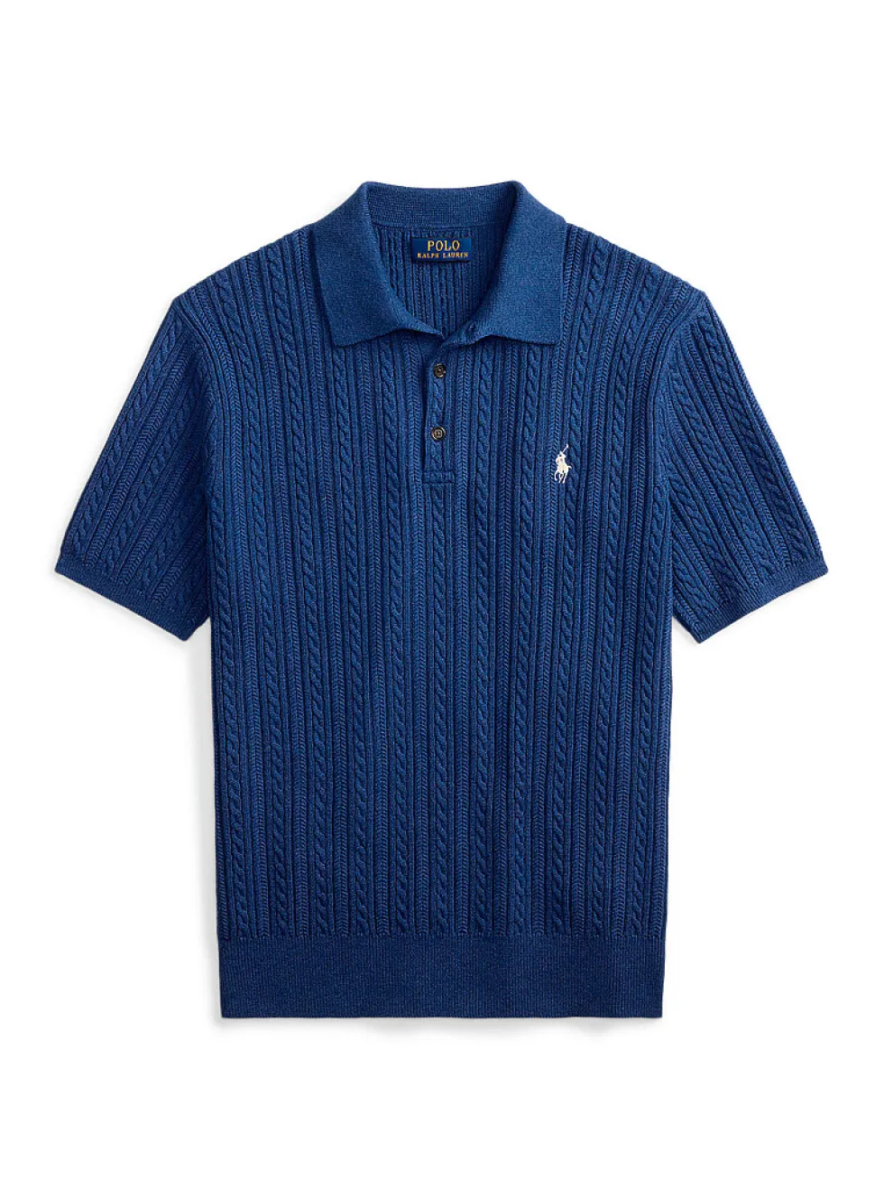 Ribs and twisted cable-knit polo