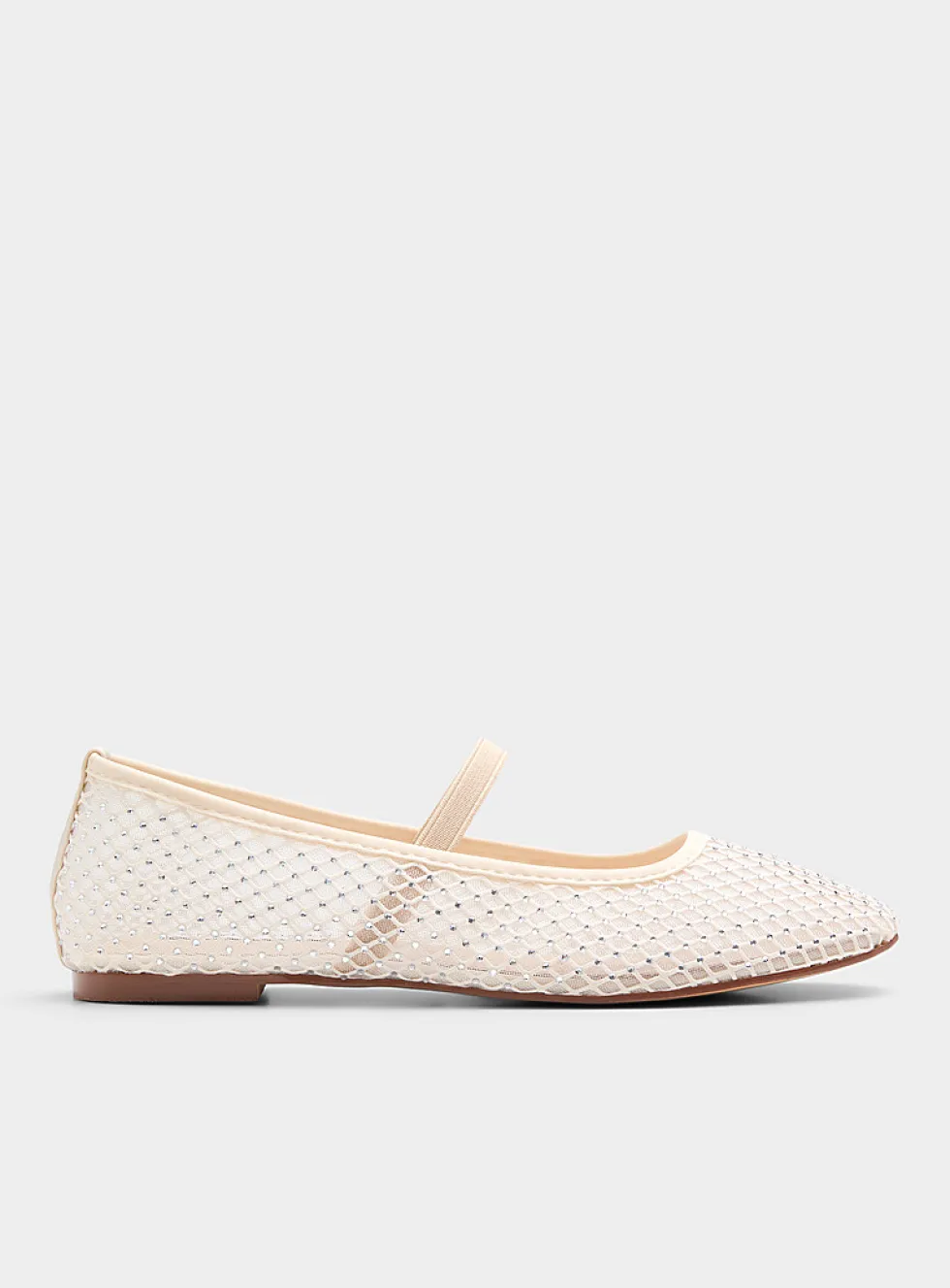 Roamm mesh and crystals Mary Jane ballet flats
