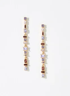 Romantic gemstone long earrings