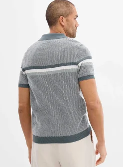 Rourke embossed knit Johnny collar polo