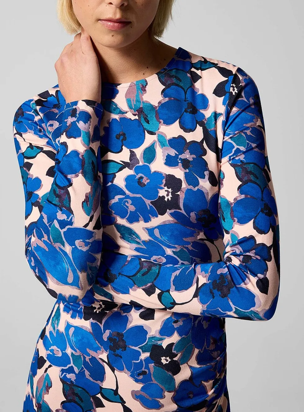Ruched detail floral dress