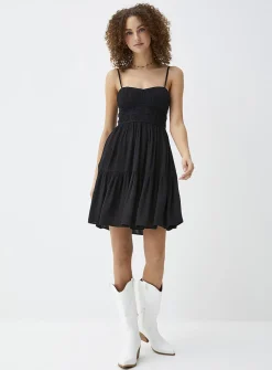 Ruching and ruffles dress