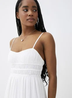 Ruching and ruffles dress