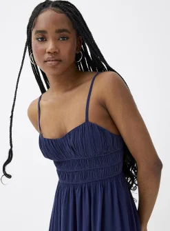 Ruching and ruffles dress