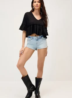 Ruffled bohemian T-shirt