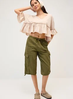 Ruffled bohemian T-shirt