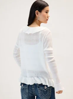 Ruffled cardigan